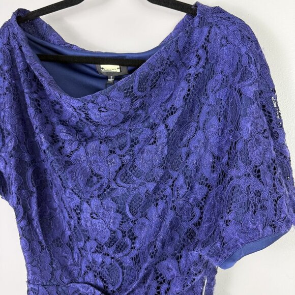 Alexia Admor Dress Small Lace Off Shoulder Cocktail Midi Sheath Party Wedding - Picture 4 of 11